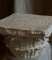 Capital and small pedestal table Fragments by Katia Soussan