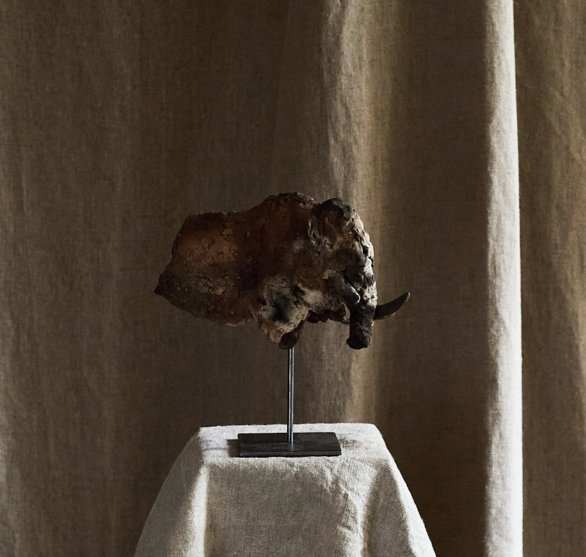 Small ceramic mammoth by Ule Ewelt