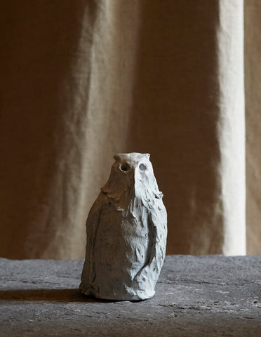 Hibou blanc en bronze de Victor Guedy