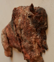 Three-part wall bison by Ule Ewelt 