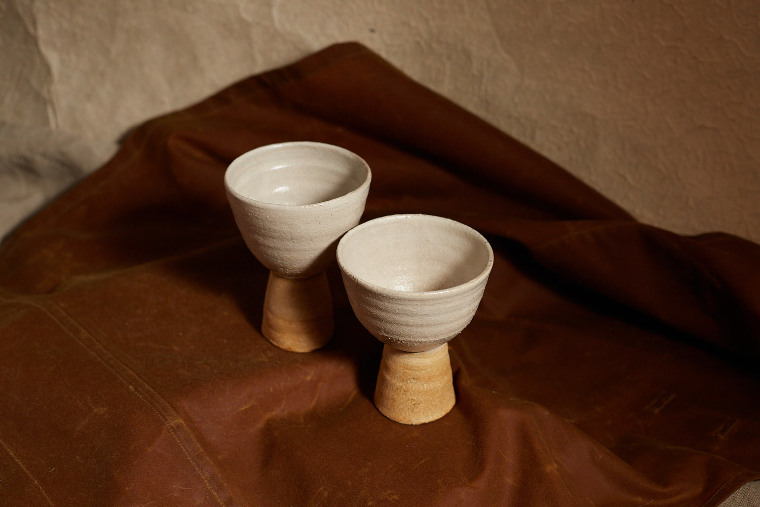 Stoneware chalices by Marie Lautrou