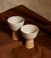 Stoneware chalices by Marie Lautrou
