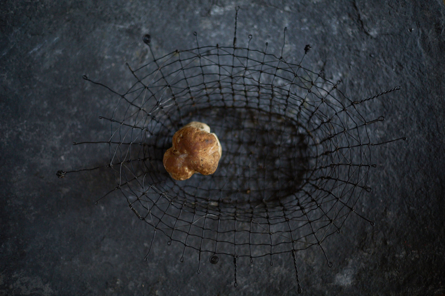 Plat en vannerie d'acier par Clara Denidet