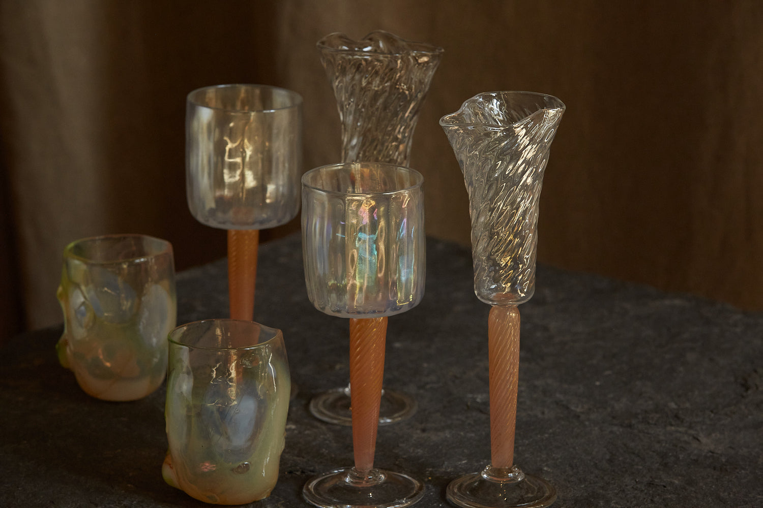 Champagne flutes from Maison Pelletier Ferruel in collaboration with l’Oeil de KO  