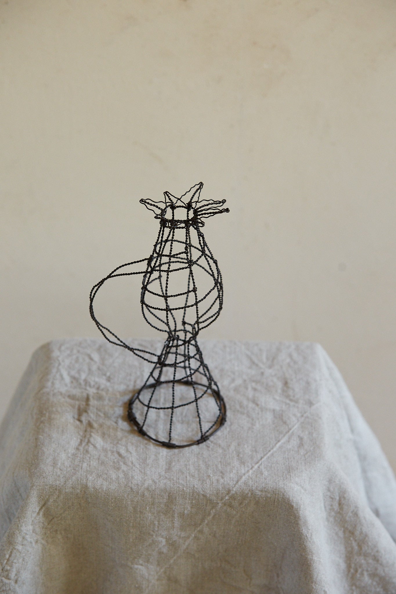 Steel wire candle holder by Clara Denidet  