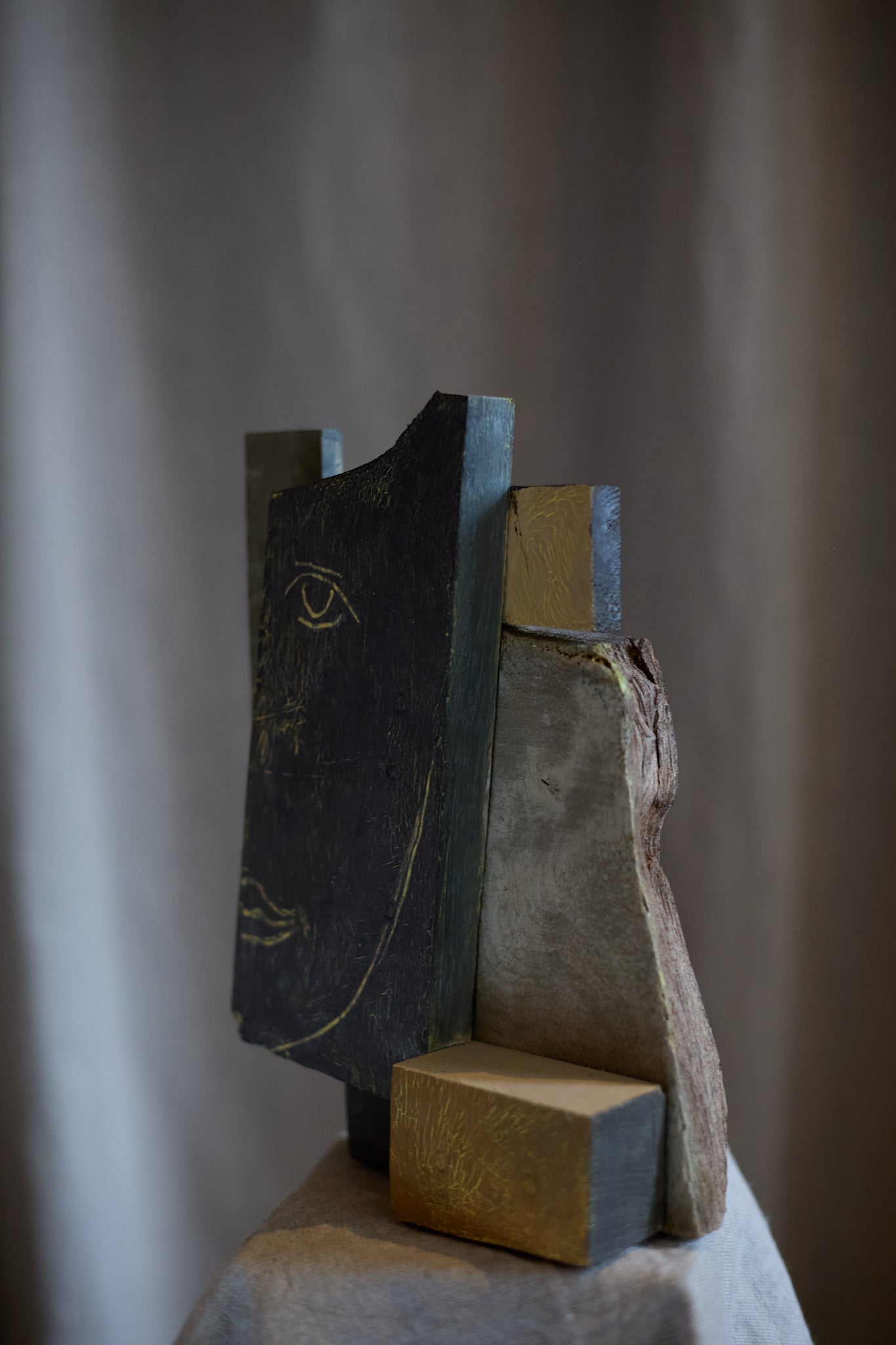 Sculpture en bois peint de Thomas Junghans