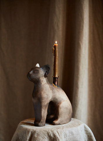 Cat candle holder by Eloise Van der Heyden