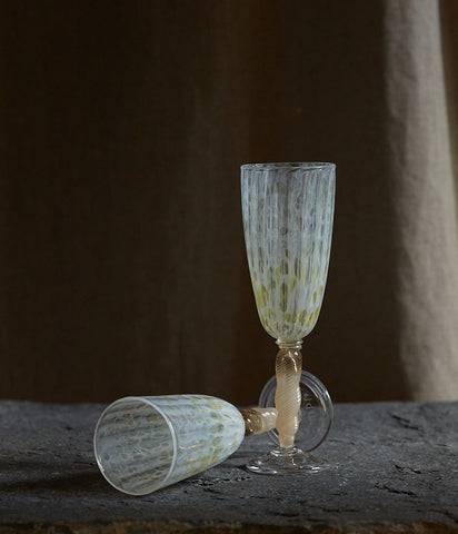 Champagne flutes from Maison Pelletier Ferruel in collaboration with l’Oeil de KO 