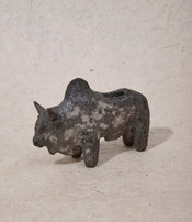 Small ceramic bull talisman recipient by Rosie McLachlan
