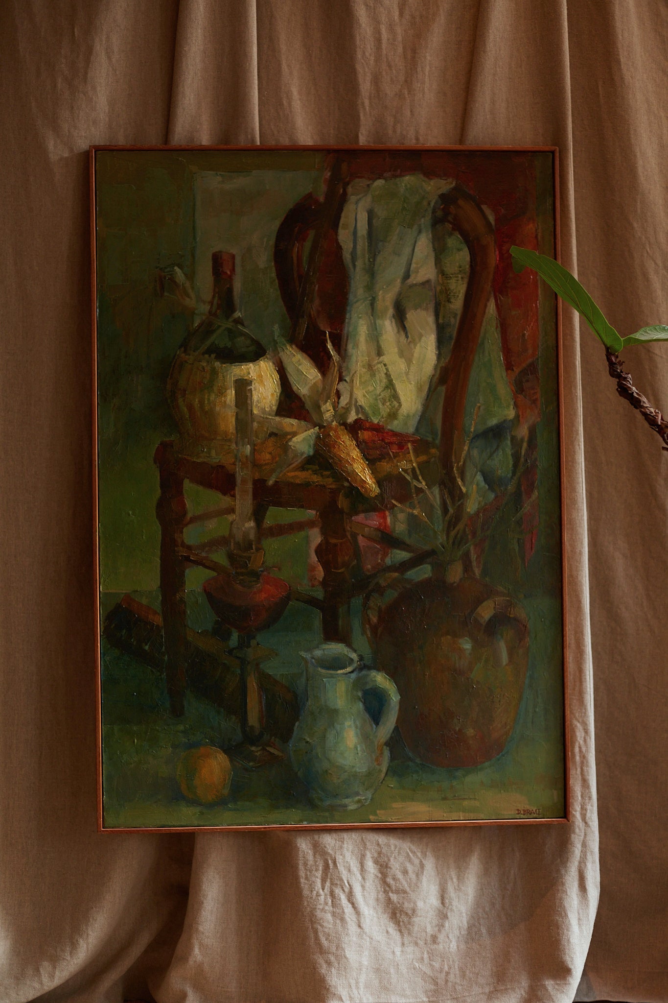 Oil on canvas - Still life with a chair - by Daniel Brault.