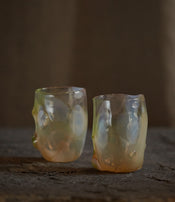 Water cups from Maison Pelletier Ferruel in collaboration with l’Oeil de KO 