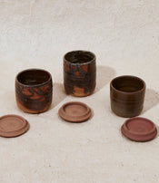 Stoneware pots by Marie Lautrou